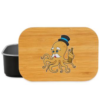Chapeau haut-de-forme Gentleman pieuvre - Boîte à goûter - noir - Devant