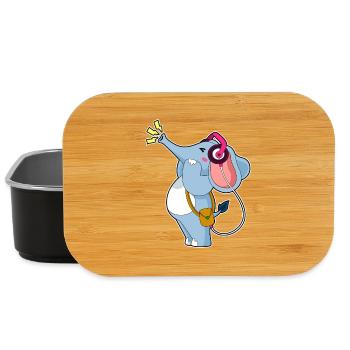 Elefant Kopfhörer Musik - Lunch Box - Schwarz - Vorne