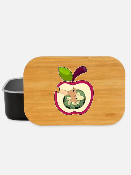 Raupe Apfel - Lunch Box - Schwarz