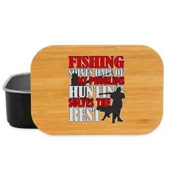 Fishing and hunting solves all problems - Lunch Box - black - Front