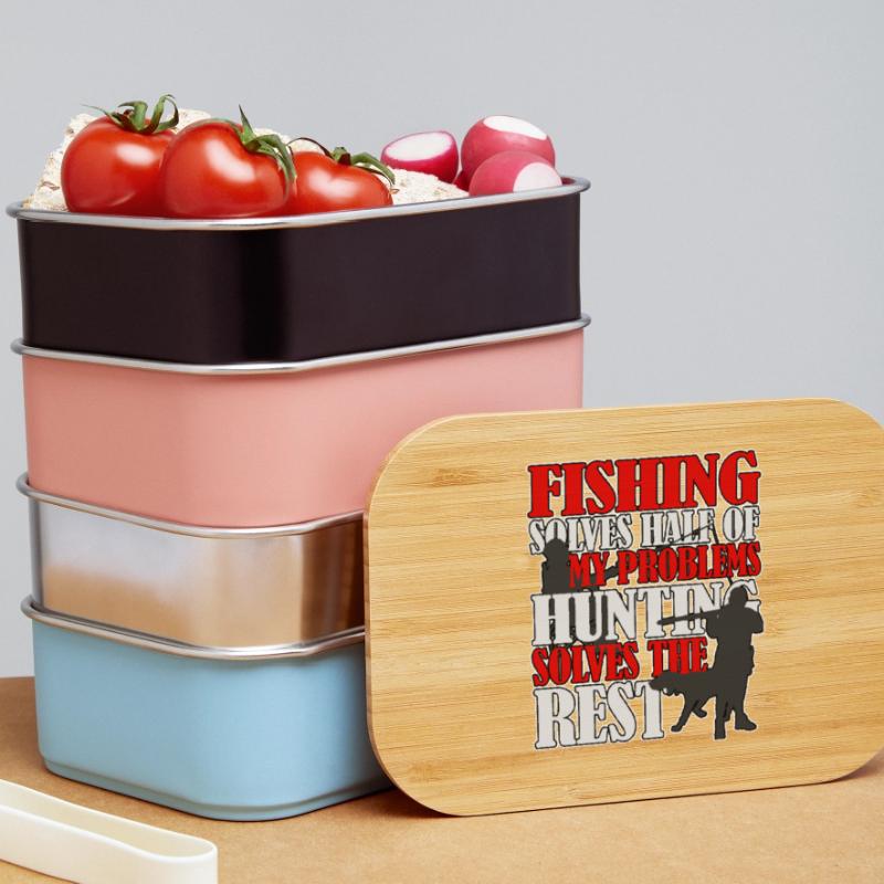 Fishing and hunting solves all problems Lunch Box