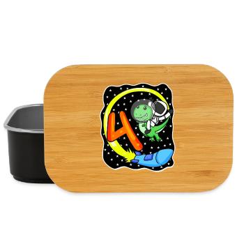 Garçon 4 ans - cadeau 4ème anniversaire - Boîte à goûter - noir - Devant