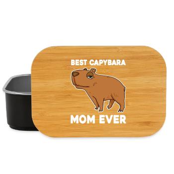 Capybara Mama Wasserschwein - Boîte à goûter - noir - Devant
