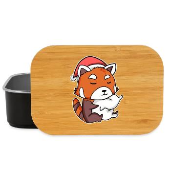 Panda roux Noël Sommeil Sommeil - Boîte à goûter - noir - Devant