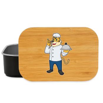 Cuisinier tigre servant la cuisine de cloches - Boîte à goûter - noir - Devant