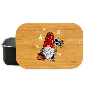 Christmas Gnome with Snowflakes X Mas Elves - Lunch Box - black - Front
