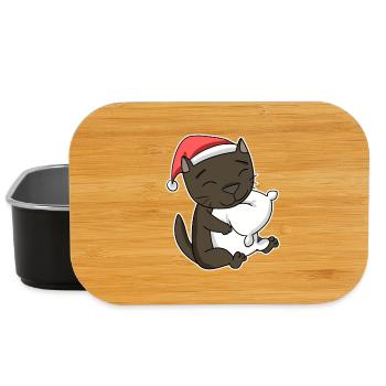 Havana Cat Noël Sommeil Fatigué - Boîte à goûter - noir - Devant