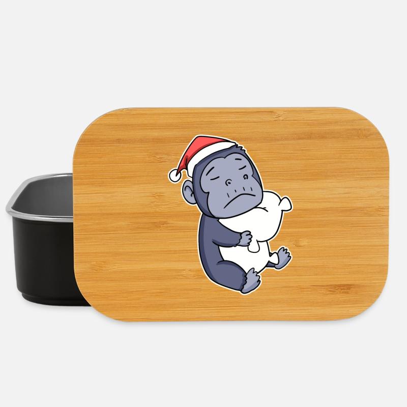 Gorilla Weihnachten Schlafen Schlaf Ausschlafen - Lunch Box - Schwarz