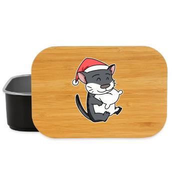 Norwegische Waldkatze Katze Weihnachten Schlafen - Lunch Box - Schwarz - Vorne