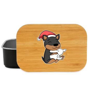 Dog Christmas Sleep Tired pillows - Lunch Box - black - Front