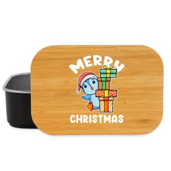 Joyeux pingouin de Noël avec cadeaux - Boîte à goûter - noir - Devant
