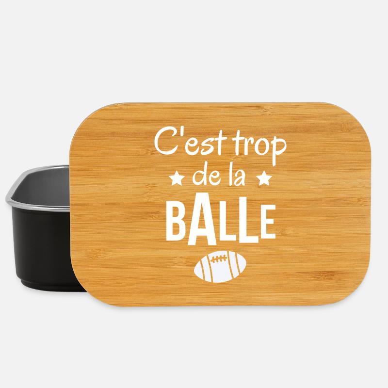 rugby, rugby humour, c'est trop de la balle - Boîte à goûter - noir