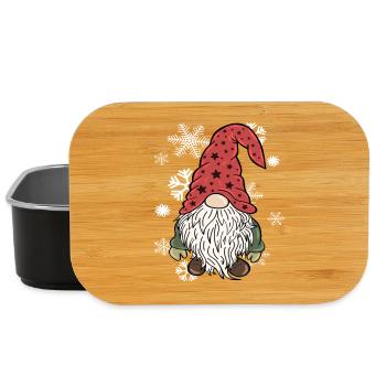 Gnome Christmas Elves Snowflakes - Lunch Box - black - Front