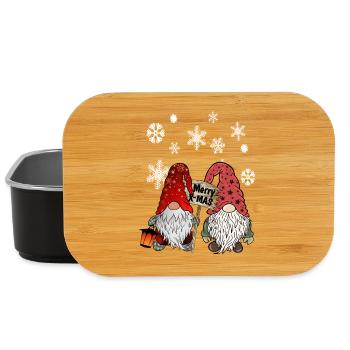 Gnom Weihnachts Wichtel mit Schneeflocken - Lunch Box - Schwarz - Vorne