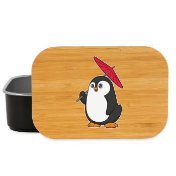 Pinguin Regenschirm - Lunch Box - Schwarz - Vorne