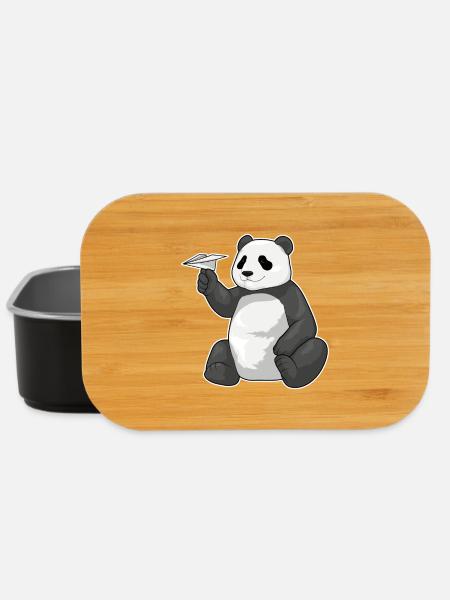 Panda Papierflieger - Lunch Box - Schwarz