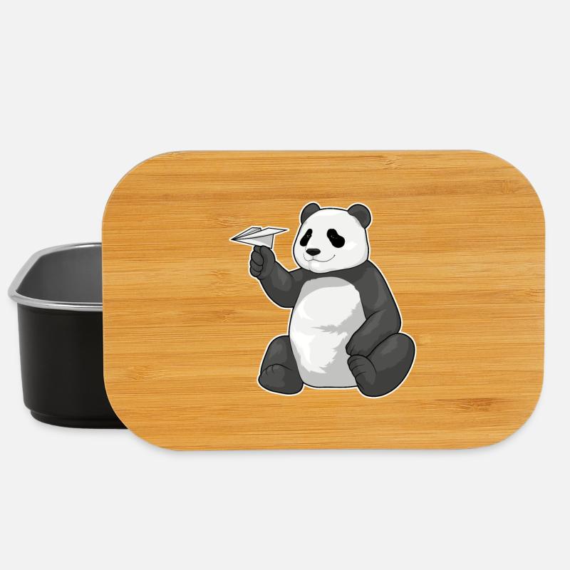 Panda Papierflieger - Lunch Box - Schwarz