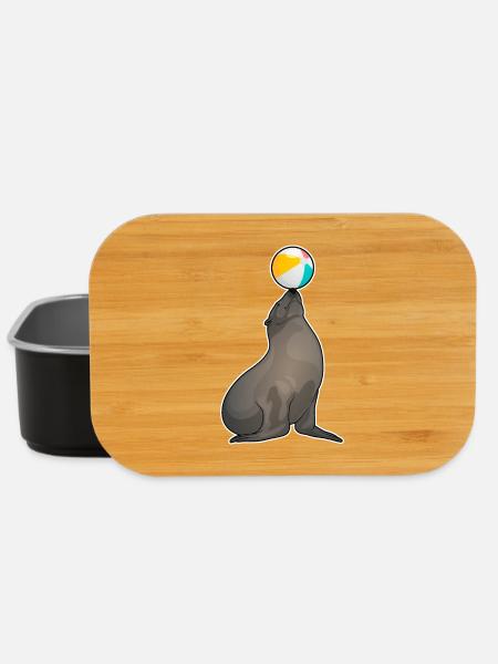 Seehund Schwimmen Wasserball Sommer - Lunch Box - Schwarz