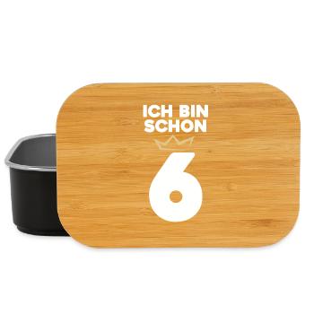 6 Geburtstag - 6 Jahre mit Krone - Lunch Box - Schwarz - Vorne