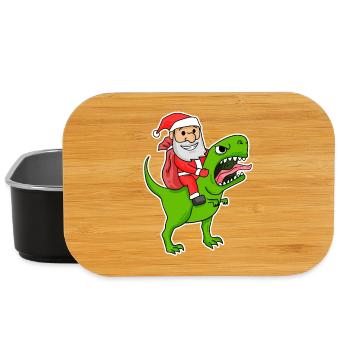 Santa Claus Dinosaurs - Lunch Box - black - Front