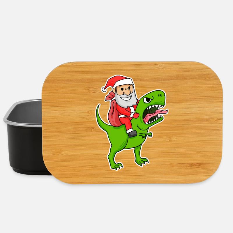 Weihnachtsmann Dinosaurier - Lunch Box - Schwarz