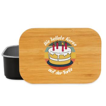 Hellste Kerze auf der Torte - weiße Schrift - Lunch Box - Schwarz - Vorne