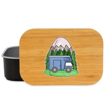 Mountain Mountains Mountain Peaks Caravans Motorhomes - Lunch Box - black - Front
