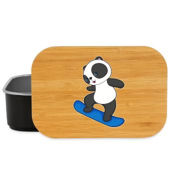 Panda Snowboarder Snowboard - Boîte à goûter - noir - Devant