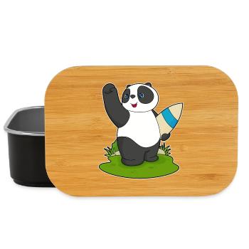 Été de planche de surf panda - Boîte à goûter - noir - Devant