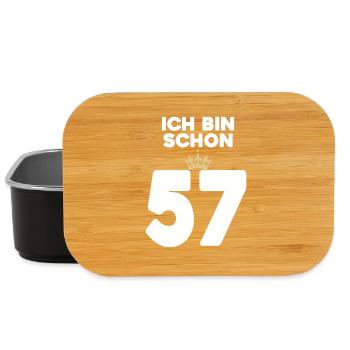 57. Geburtstag Geschenk - 57 Jahre mit Krone - Lunch Box - Schwarz - Vorne