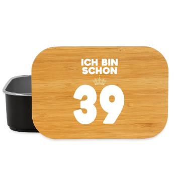 39. Geburtstag Geschenk - 39 Jahre mit Krone - Lunch Box - Schwarz - Vorne