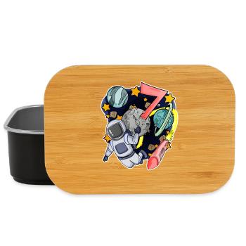 7th birthday 7 years Young astronaut Space - Lunch Box - black - Front