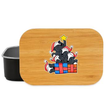 Skunks Christmas Christmas tree skunk - Lunch Box - black - Front
