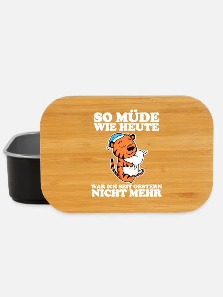 Müde Spruch lustig mit Tiger Motiv - Lunch Box - Schwarz