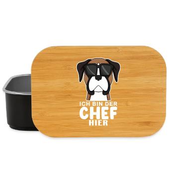 Hund Deutscher Boxer Cool Chef - Lunch Box - Schwarz - Vorne