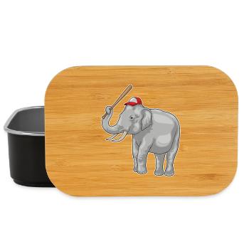 Elephant Baseball Baseball Bat - Lunch Box - black - Front