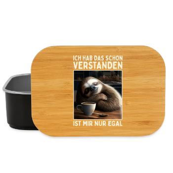 Hab Das Schon Verstanden Ist Mir Nur Egal Faultier - Lunch Box - Schwarz - Vorne