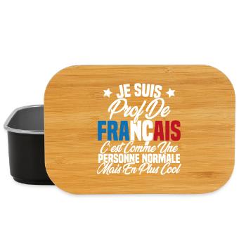 Je suis prof de français Cadeau Prof - Boîte à goûter - noir - Devant