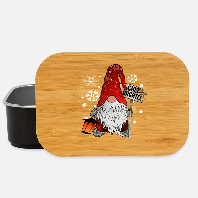 Chef Wichtel mit Schneeflocken Christmas Gnome - Lunch Box - Schwarz