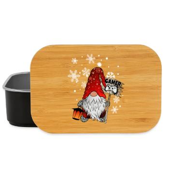 Gamer Elves Snowflakes Christmas Gnome - Lunch Box - black - Front