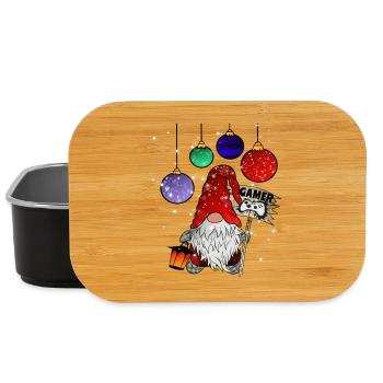 Gamer Elves Christmas Gnome - Lunch Box - black - Front