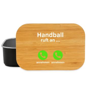 Handball ruft an - annehmen oder annehmen? - Lunch Box - Schwarz - Vorne