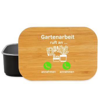 Gartenarbeit ruft an - annehmen oder annehmen? - Lunch Box - Schwarz - Vorne