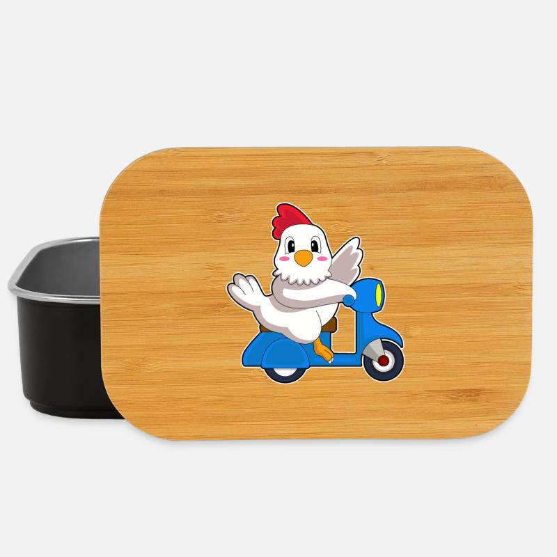 Huhn Motorroller - Lunch Box - Schwarz