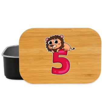 5 ans - 5 ans avec motif animal - Boîte à goûter - noir - Devant