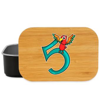 5 ans - 5 ans avec motif animal - Boîte à goûter - noir - Devant