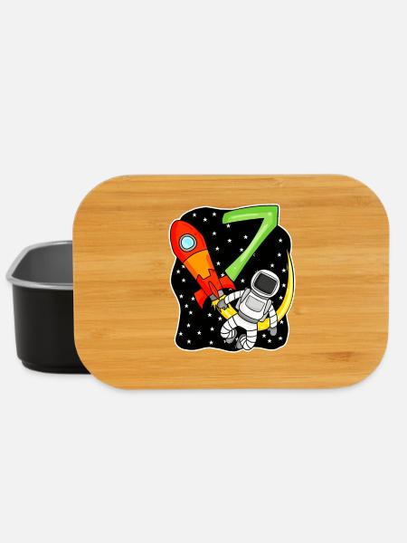 7. Geburtstag - 7 Jahre alt Junge Astronaut - Lunch Box - Schwarz