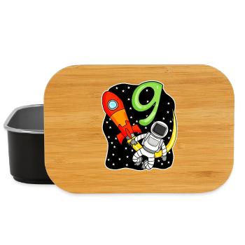 9e anniversaire - 9 ans Jeune astronaute - Boîte à goûter - noir - Devant