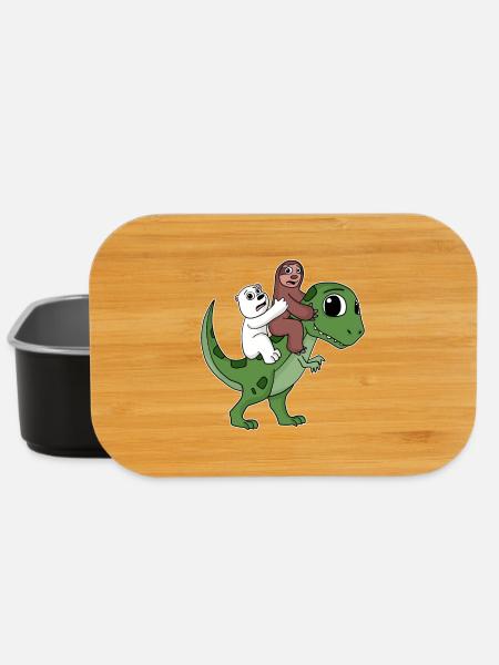 Dinosaurier Dino Faultier Bär - Lunch Box - Schwarz