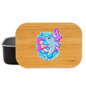 Fille de 1 an - Inscription à l’école Mermaid - Boîte à goûter - noir - Devant